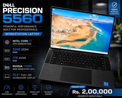Dell Precision 5560 | Core i7 11th gen | 32GB Ram | 1TB SSD| 4GB GPU