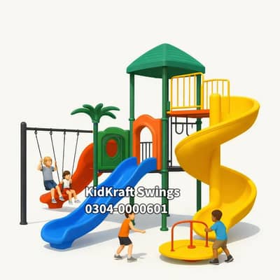 Slides, Monkey bar, Jungle gym, Swings,Seesaw, Merry Go round, Toys