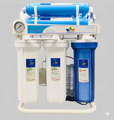 100GPD 8Stage R. O Drinking Water Filter With Stand & Pressure Gauge