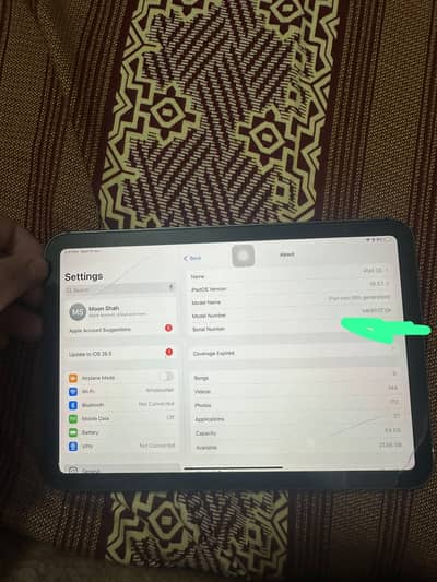 Ipad mini 6 sim wala 64 gb spac gray colour