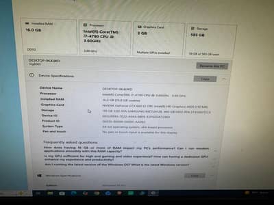 Gaming and office pc-Intel core i7 4790 | 16 GB RAM | GTX 660 2 GB