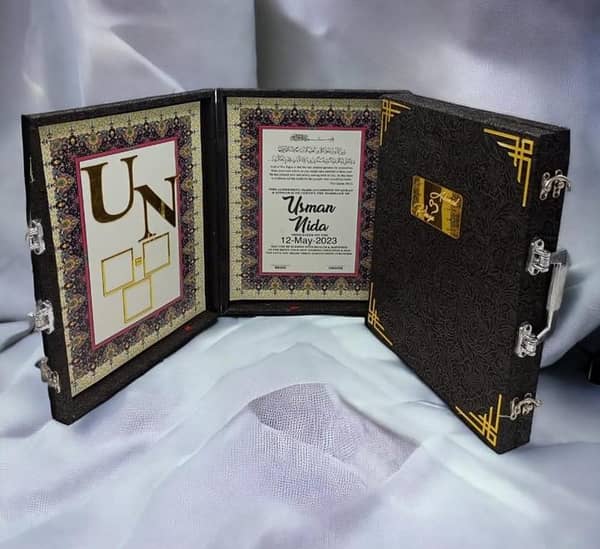 Customized Nikkah Certificate With Box Double Side