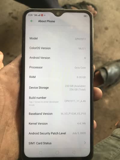OPPO F11 Ram 8…. Rom256 ail ok