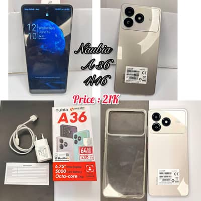 Naubia A36 [4/64] with warranty card with box and charger and back cov