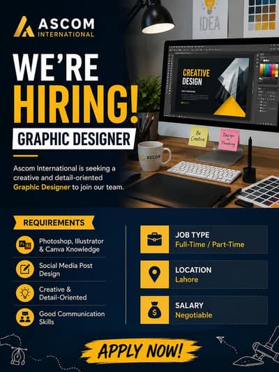 Ascom International is looking for a creative Graphic Designer.