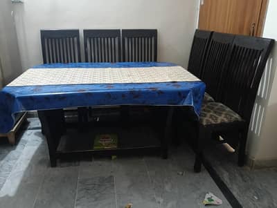 Dinning table with six chairs Wood