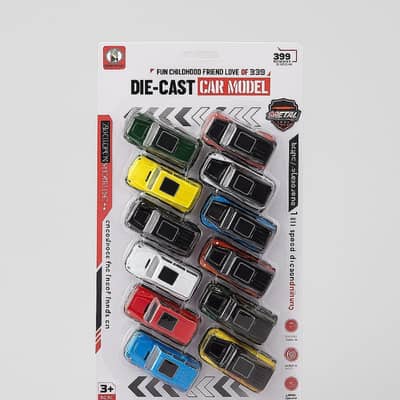Die-Cast Metal Racing Car Set 12pcs Multicolor Kids Toy