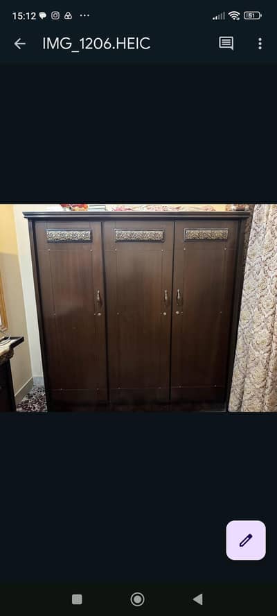 Wooden bedroom set in excellent condition