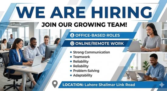 Hiring Now male and female for work