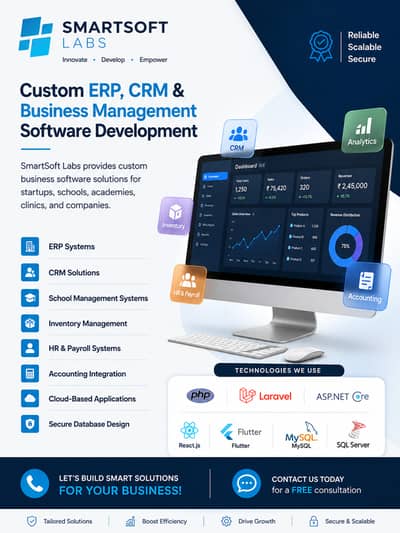 Custom ERP CRM HRMS Inventory & Business Software Development | SmartS