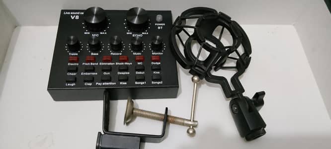 BM800 Condenser Mic Full Setup | V8 Sound Card | Like New