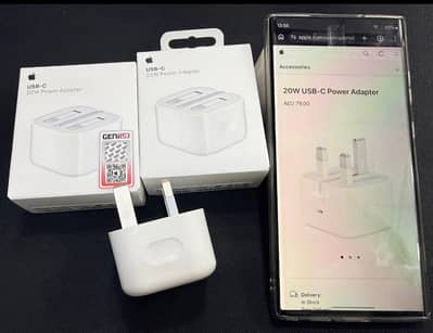 Apple 20 Watt PD Fast Charger Along With Cable - Mercantile Stock -