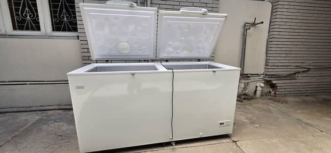 slightly used double door Hairer invertor freezer