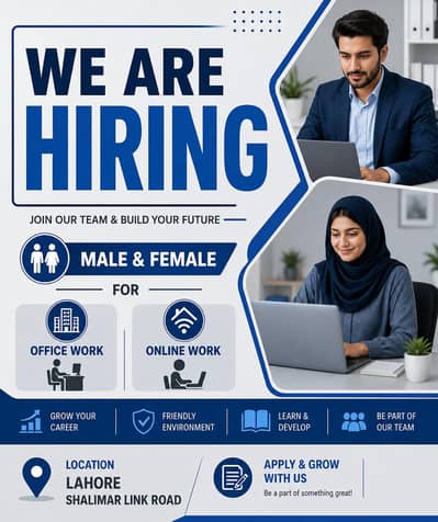 hiring Now male and female for work