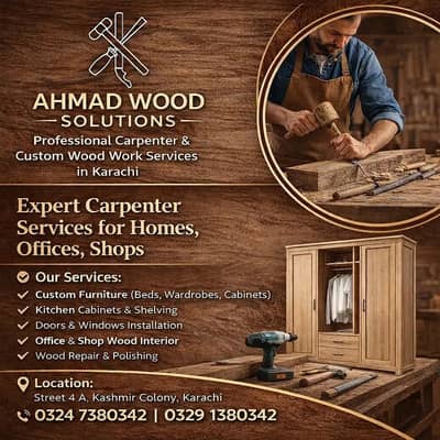 Carpenter & Custom Wood Work Services in Karachi