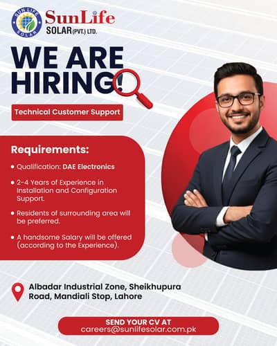 Technical Customer Support (Solar) – 2+ Years Experience Required