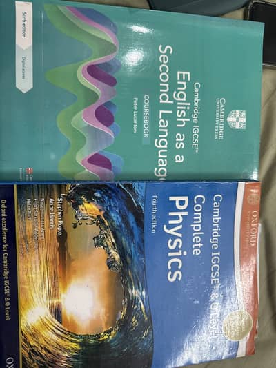 English Language, Mathematics and Physics IGCSE book/olevel book