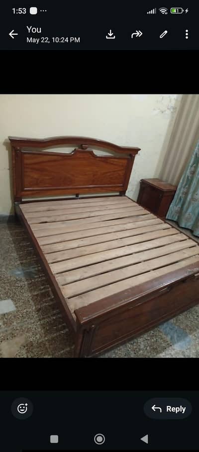 wooden bed