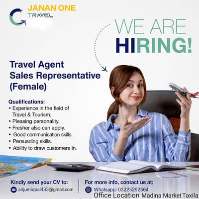Female Travel Agent Sale's Representative