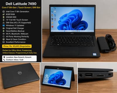 Dell Latitude 7490 | Core i7 8th Generation Touch Screen | SIM Slot