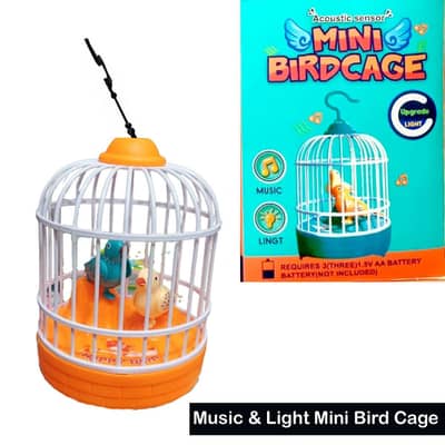 Voice Control Mini Birdcage Toy with Music & Light - Kids Toy