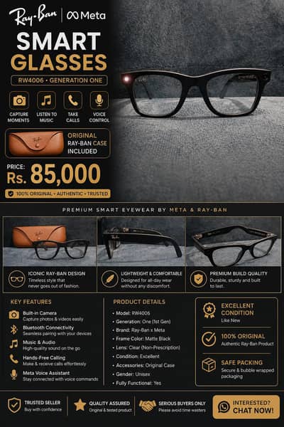 ray ban meta ai glasses with camera Bluetooth and WiFi