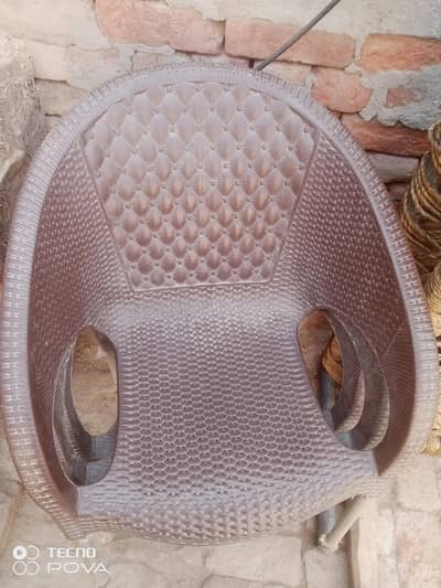 plastic chairs and table