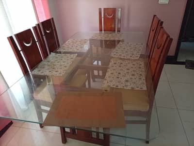 6 Seater Wooden Dining Table Set For Sale