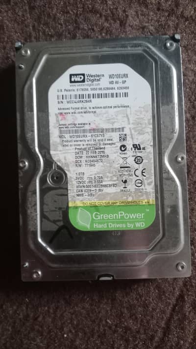 WD 1TB HARD DRIVE - 100 HEALTH/PERFORMANCE