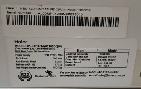 haier split AC for sale