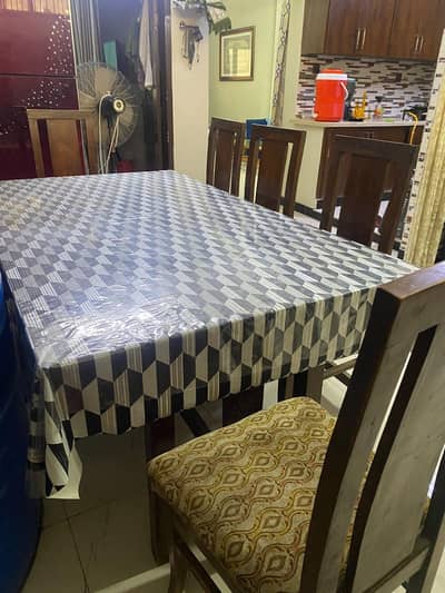 Six chairs dining table