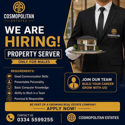 Career Opportunity for Male Property Servers