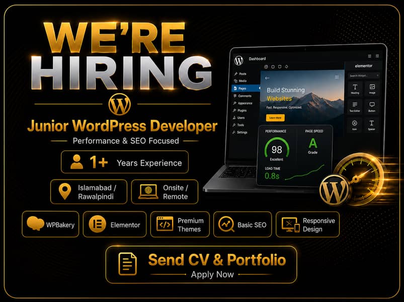 Junior WordPress Developer Required 1