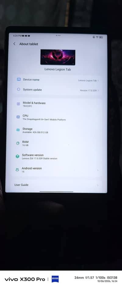 Lenovo Legion tab TB320FC 16gb ram 512gb storage
