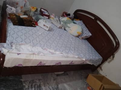 Urgent sale need wooden Double bed + mattress
