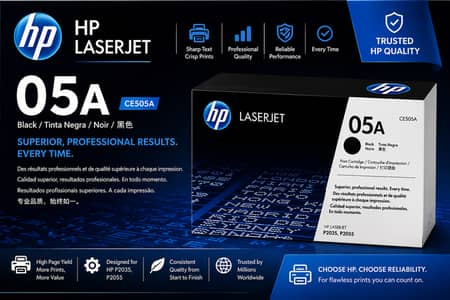 HP 05A (CE505A) Black Toner Cartridge – Genuine Sealed Pack