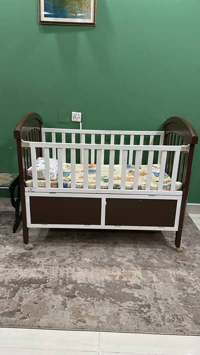 Premium Baby Cot / Wooden Baby Cradle with Storage Drawers