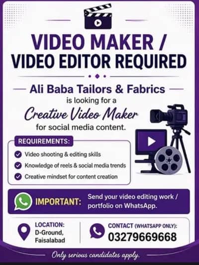Video Creator Required | On-Camera Presenter + Video Editor