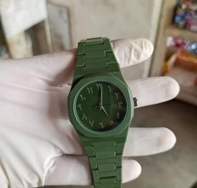 Men beautiful watch  green colour