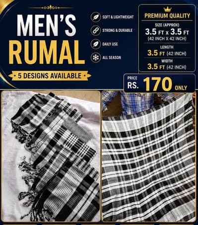 Men's Check Design Rumal | wholesale Price