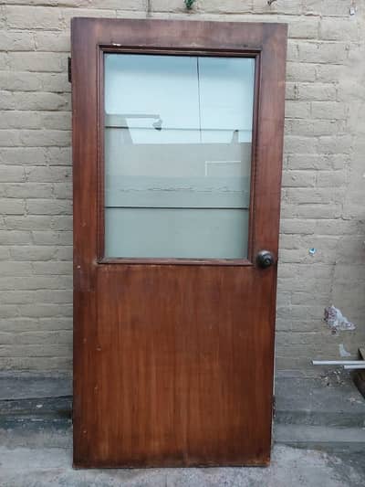 Wooden and glass door