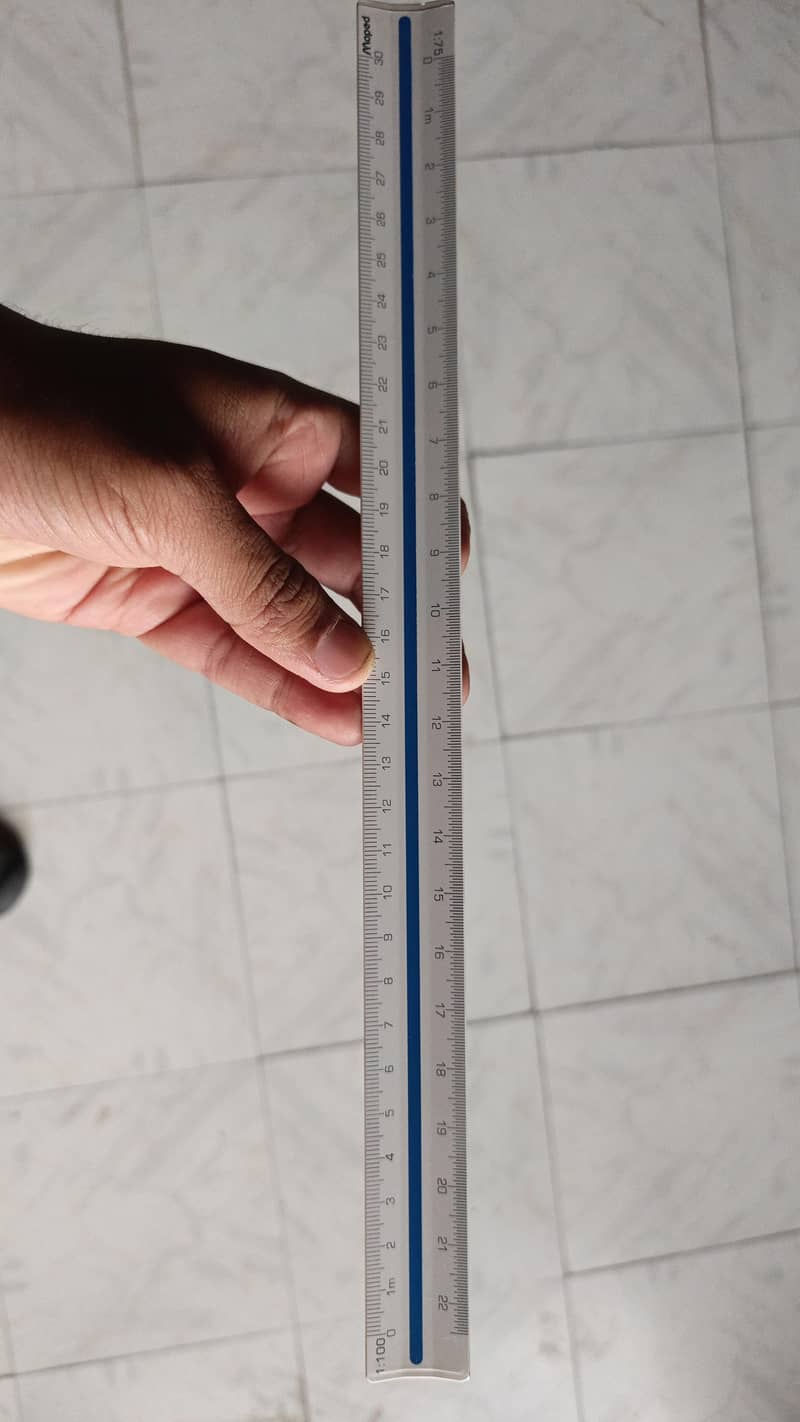 Ruler scale triangular ORNG 4