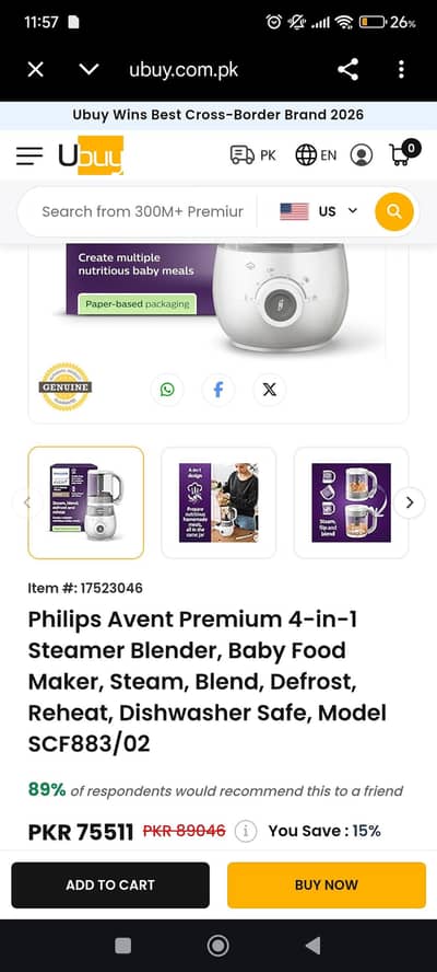 Philips baby food maker steamer Blender
