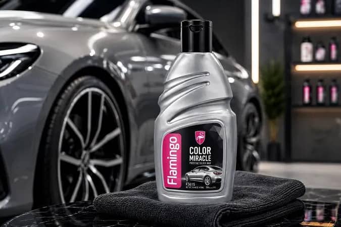 Flamingo Color Miracle Prestige Silver Wax 410ml – Car Shine & Color Restorer for Silver Paint | Easy Spray