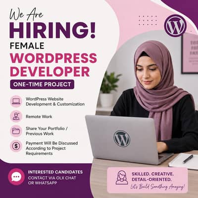 Female WordPress Developer Required