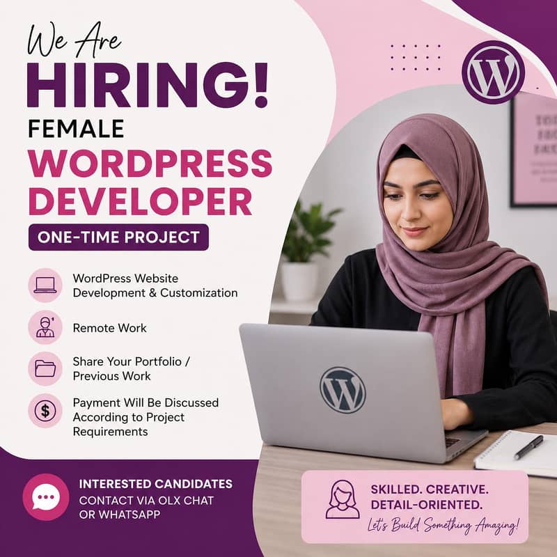 Female WordPress Developer Required 0