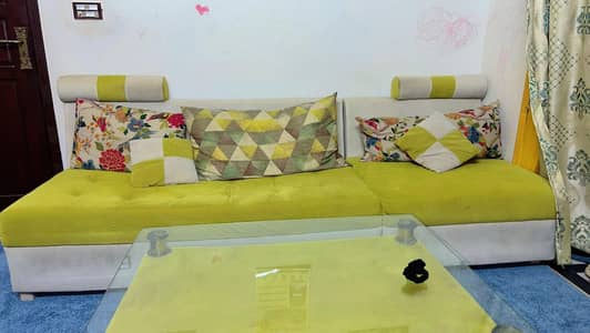 16 Seater L shaped sofas with table