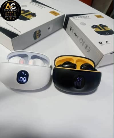 premium wireless earbuds black yellow Bluetooth 5.3