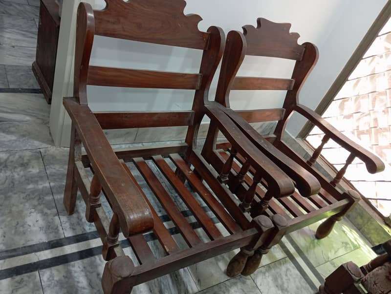 Solid Wood 5-Seater Sofa Set Frames (3+1+1) 1