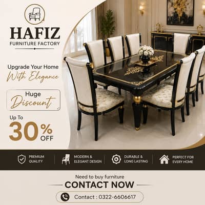 Dining Table | 4,6 & 8 Chairs Dining | Wooden Dining |Glass top dining